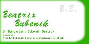 beatrix bubenik business card